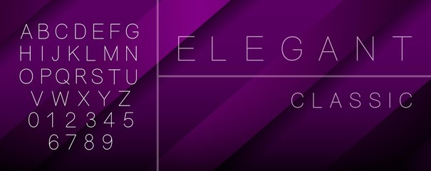 Elegant thin letters for design. Vector Illustration