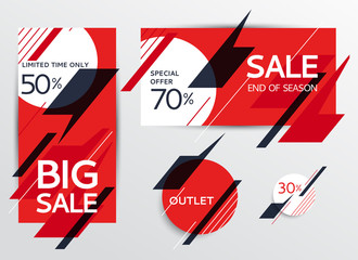 Sale banners set. Sale and discounts. Vector illustration