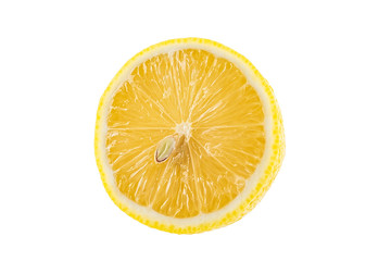Fresh lemon sliced on white background