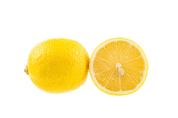 Fresh lemon sliced on white background