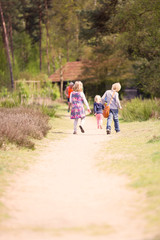 children walking in the park