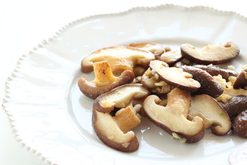 Vegetarian food, mushroom sauteed