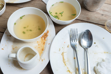 Empty and dirty dish after eating...