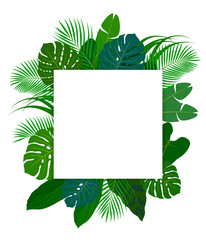 Tropical plant leaves frame material © DragonTiger8