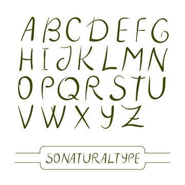 Lettering. Hand Drawn Free Style Font and Alphabet. Vector Illustration.