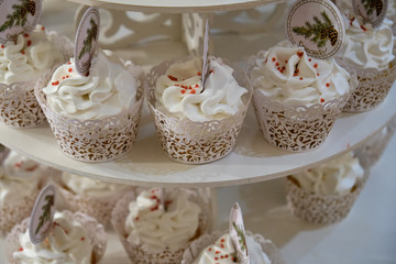 Obraz na płótnie Canvas cupcakes with frosting and sprinkles