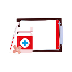 medical order checklist and medicine icons