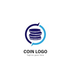 Coin logo template design. Coin logo with modern frame vector design