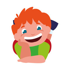 happy little boy character