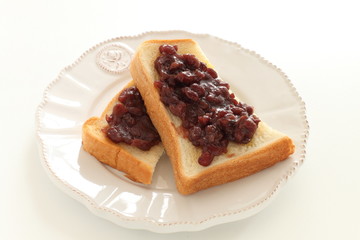 Japanese food, red bean paste on toast for Nagoya regional food image