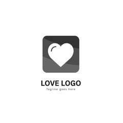 Love logo template design. Love logo with modern frame vector design