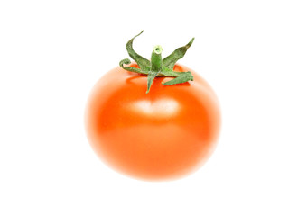 Bright red ripe tomato isolated on white background. - Image