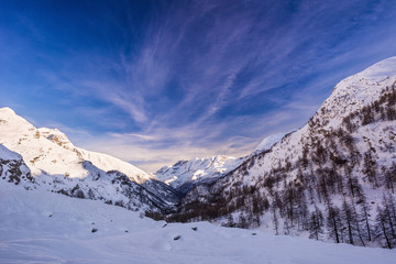 The snowy valley