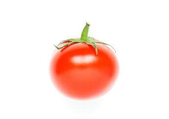 Bright red ripe tomato isolated on white background. - Image