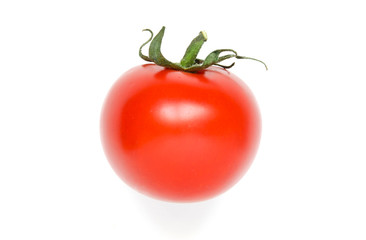 Bright red ripe tomato isolated on white background. - Image