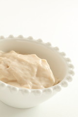 White sauce on bowl for prepared food ingredient image
