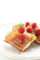 Raspberry and honey french toast