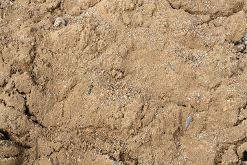 Large pile of construction sand close up as texture and background