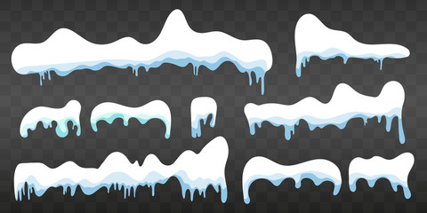 Snow ice. Winter design. Snow and ice. White blue snow pattern. Snow frame decoration isolated on blue background. Christmas, New Year. Frozen ice texture. Snowdrifts. Ice.