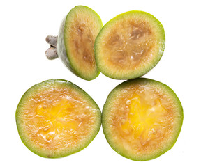 feijoa fruit on white background