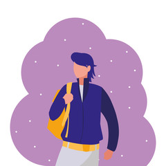 young boy student modeling