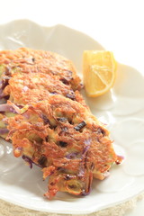 Homemade Japanese food, Okonomiyaki cabbage pancake