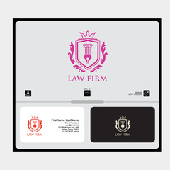 logo attorney firm and law simple concept