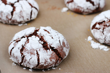 cookies chocolate cracks freshness. tasty dessert concept. cookies for holidayand christmas