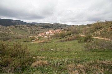 Fototapeta na wymiar Valdelinares village Gudar mountains Teruel Aragon Spain