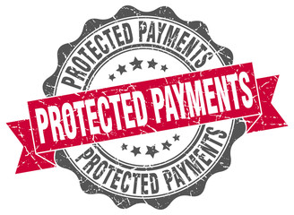 Fototapeta premium protected payments stamp. sign. seal