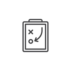 Team working strategy line icon. linear style sign for mobile concept and web design. Business planning tactic board outline vector icon. Symbol, logo illustration. Pixel perfect vector graphics