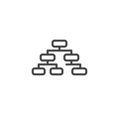 Organizational chart line icon. linear style sign for mobile concept and web design. Hierarchy structure outline vector icon. Symbol, logo illustration. Pixel perfect vector graphics