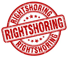 rightshoring red grunge stamp