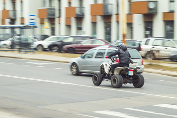 quad bike in city route speed