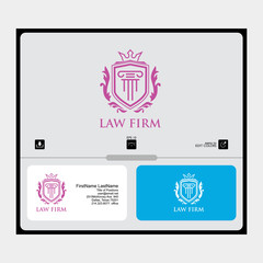 logo attorney firm and law simple concept