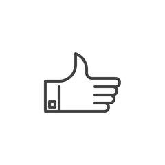 Thumb up line icon. linear style sign for mobile concept and web design. Approval gesture outline vector icon. Like symbol, logo illustration. Pixel perfect vector graphics