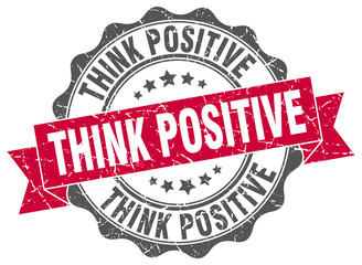 think positive stamp. sign. seal