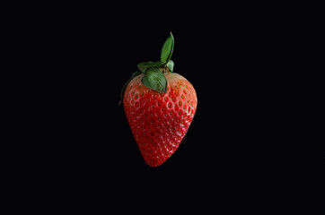  fresh strawberries. black background. crop 2019. one or more. Healthy food. Healthy lifestyle