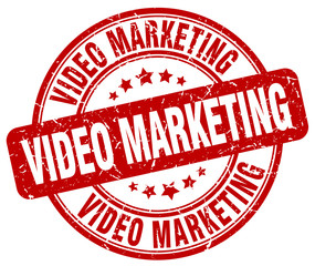 video marketing red grunge stamp
