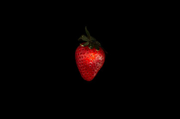  fresh strawberries. black background. crop 2019. one or more. Healthy food. Healthy lifestyle