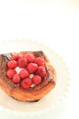 Raspberries pastry for gourmet image