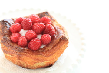 Raspberries pastry for gourmet image