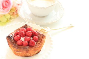 Raspberries pastry for gourmet image