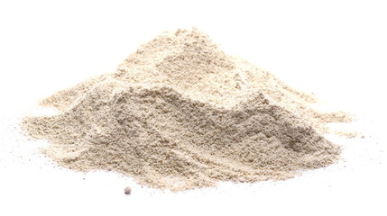 Fototapeta na wymiar Integral barley flour isolated on white background