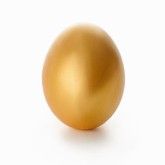 Golden Easter egg on white