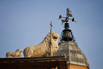 Obraz premium Modena, Emilia Romagna, Italy, Piazza Grande, Cathedral detail Unesco world heritage site