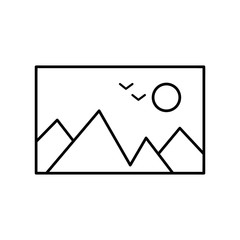 Landscape picture vector icon, image symbol.