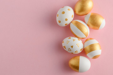 Beautiful golden Easter eggs