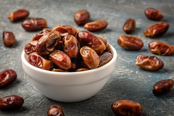 Delicious dried dates, a favorite dish of many gourmets.