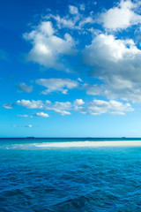 Beautiful sky and blue sea . tropical beach